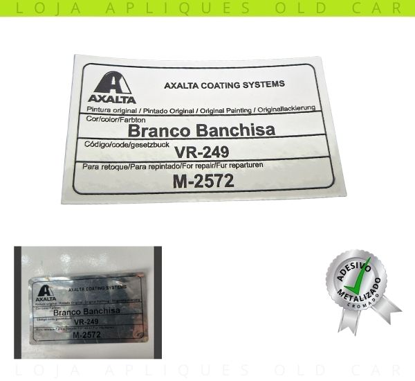 ADESIVO BRANCO BANCHISA / COR PINTURA LINHA FIAT / SELO DA LATARIA