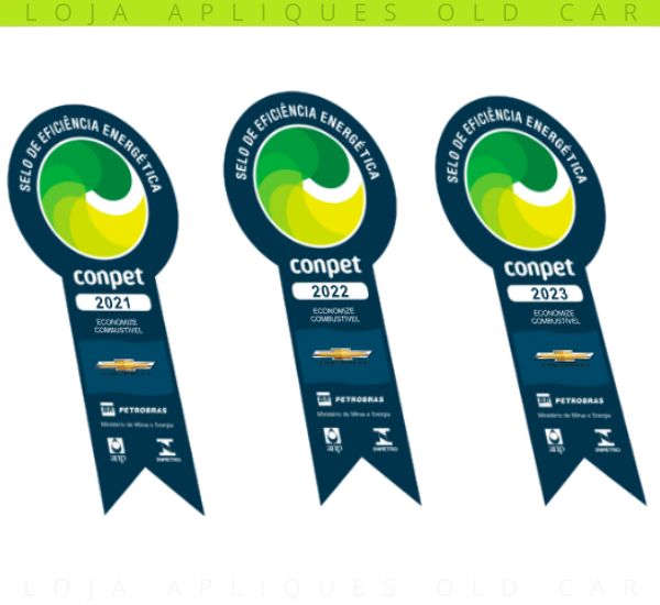 ADESIVO SELO DE EFICIÊNCIA ENERGÉTICA CONPET CHEVROLET / SELO DO PARA-BRISA ANOS: 2021, 2022, 2023