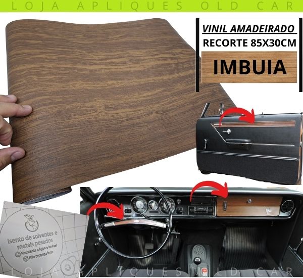 ADESIVO VINIL AMADEIRADO IMBUIA / RECORTE DE 85X30CM / ENVELOPAMENTO PARA ACABAMENTO INTERNO