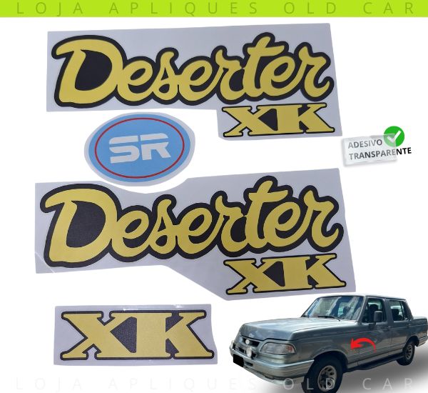 KIT ADESIVOS EMBLEMAS F1000 SR DESERTER XK / ADESIVOS DA LATARIA / VINIL TRANSPARENTE
