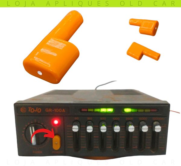 BOTÃO POWER TOJO GR-100 / BOTÃO TECLA LIGA-DESLIGA  / LARANJA ACABAMENTO VERNIZ