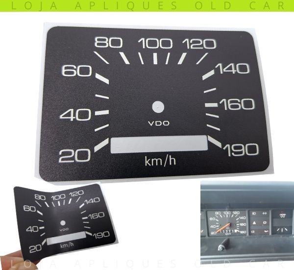 ADESIVO VELOCÍMETRO 190KM LINHA GOL 83 A 86 / APLIQUE PARA RESTAURAÇÃO
