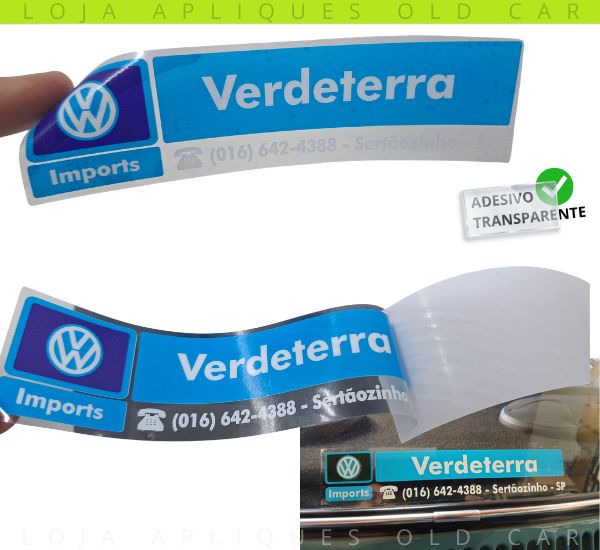 ADESIVO CONCESSIONÁRIA VERDETERRA IMPORTS VOLKSWAGEN / DECORATIVO DE ÉPOCA