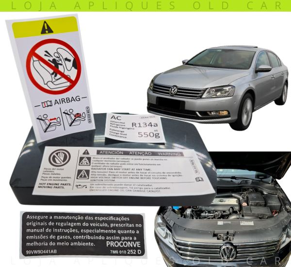 ADESIVOS PASSAT E VARIANT LINHA 2012 GERAÇÃO B7 / KIT SELOS INFORMATIVOS FRENTE E VÃO DE PORTA