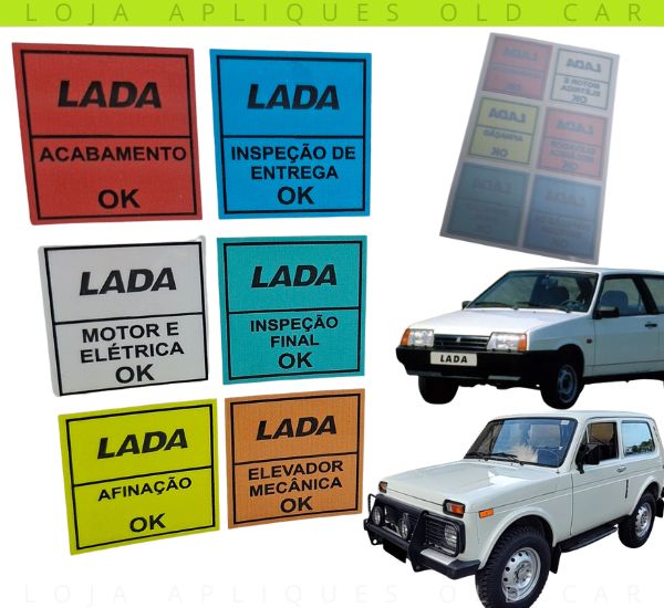 ADESIVOS OK CONTROLE DE QUALIDADE LADA / KIT 6 SELOS INSPEÇÃO DE ENTREGA / COLAGEM INTERNA NO PARA-BRISA