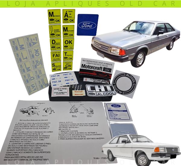 KIT ADESIVOS CORCEL 2 MOTOR CHT LINHA 83 A 86 / KIT ADESIVOS MOTOR, PORTA-MALAS, VIDROS E PARA-BRISA