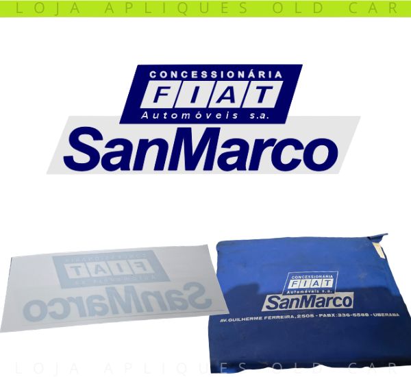 ADESIVO CONCESSIONÁRIA FIAT SAN MARCO / COLAGEM INTERNA / ADESIVO DECORATIVO DE ÉPOCA