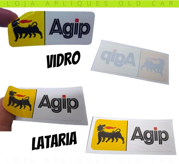 ADESIVO AGIP DECORATIVO DE ÉPOCA / COLAGEM VIDRO OU LATARIA