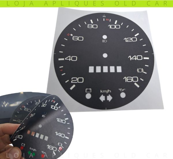 ADESIVO VELOCÍMETRO FUSCA 160KM / IDENTIFICAÇÃO MODELO 395 / APLIQUE VINIL PARA RESTAURAÇÃO
