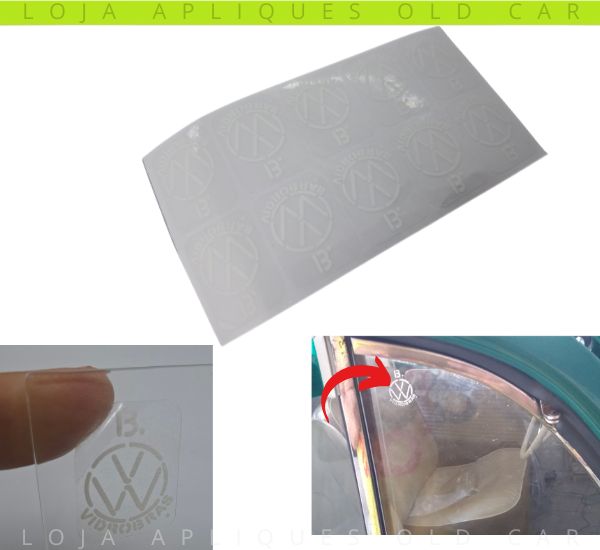 ADESIVO DECALQUE DOS VIDROS VOLKSWAGEN VIDROBRAS / SELO DECALQUE DOS VIDROS FUSCA, KOMBI DÉCADA 60 E 70
