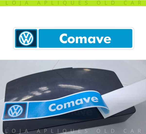 ADESIVO DECORATIVO CONCESSIONÁRIA VOLKSWAGEN COMAVE  / COLAGEM INTERNA / ADESIVO DECORATIVO DE ÉPOCA