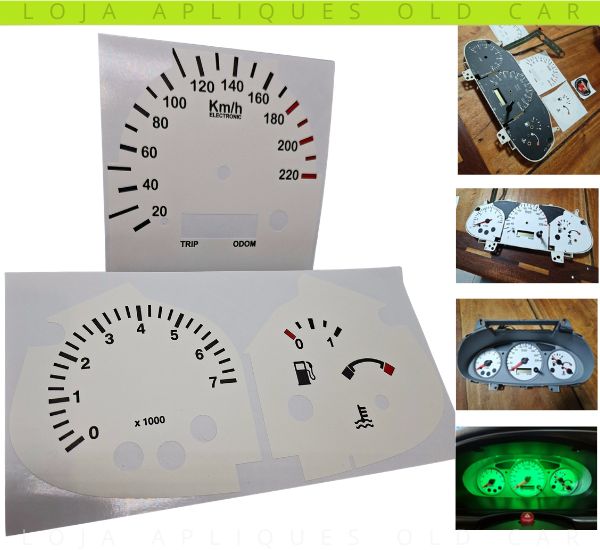 ADESIVO PAINEL FIESTA ZETEC ROCAM, ESCORT ZETEC / HODOMETRO DIGITAL / APLIQUES RESTAURAÇÃO CUSTOMIZAÇÃO BRANCO