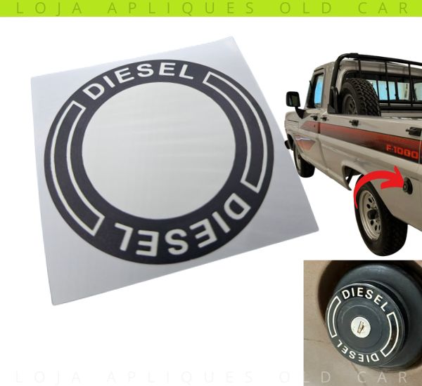 ADESIVO DIESEL TAMPA DO TANQUE F1000 LINHA 80 A 92 / ADESIVO INDICAÇÃO DO COMBUSTÍVEL