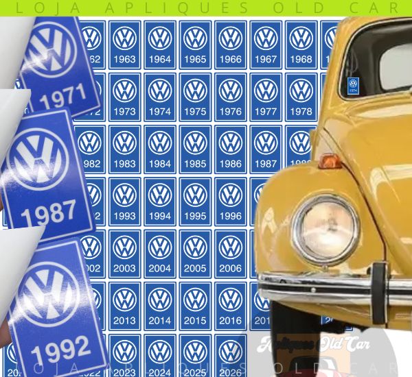 ADESIVO DECORATIVO ANOS VOLKSWAGEN / COLAGEM INTERNA NO VIDRO / DECORATIVO ANO FABRICAÇÃO 2010 A 2026