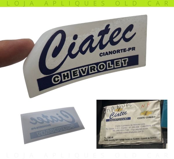 ADESIVO DECORATIVO CONCESSIONÁRIA CHEVROLET CIATEC CIANORTE-PR / COLAGEM INTERNA / ADESIVO DECORATIVO DE ÉPOCA