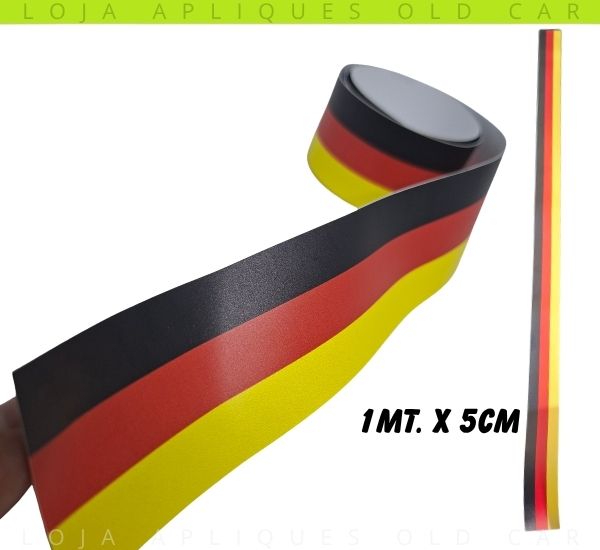 ADESIVO FAIXA ALEMANHA 1MT X 5CM / IMPRESSÃO UV ACABAMENTO FOSCO / DECORATIVO PARA LINHA AUTOMOTIVA
