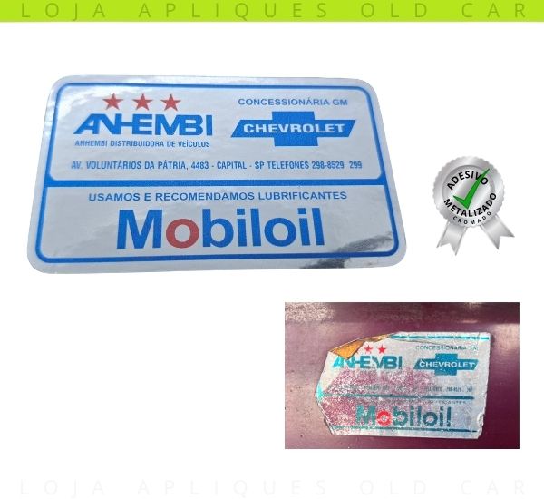 ADESIVO CONCESSIONÁRIA CHEVROLET ANHEMBI / RECOMENDAÇÃO ÓLEO MOBILOIL / COLAGEM LATARIA