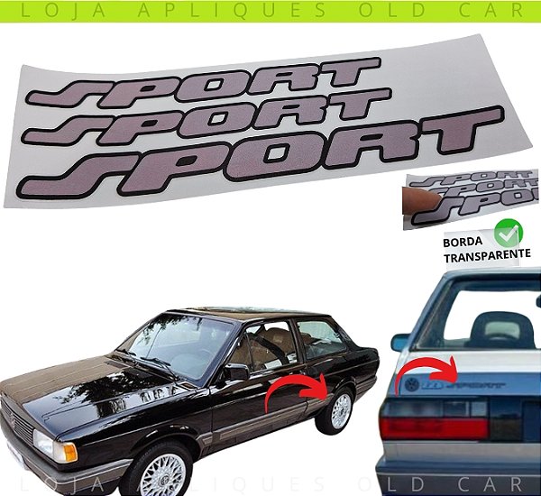 ADESIVOS EMBLEMAS VOYAGE SPORT / KIT 3 ADESIVOS EMBLEMAS EDIÇÃO SPORT / LATERAIS E PORTA-MALAS / BORDA TRANSPARENTE