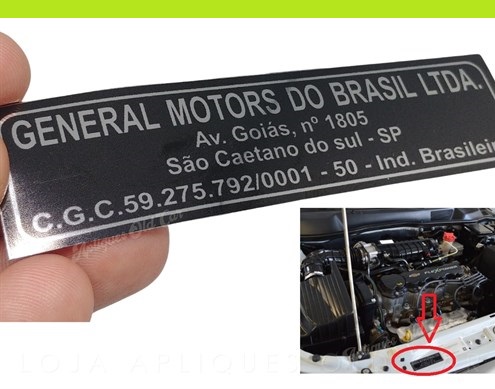 Adesivo General Motors do Brasil Ltda / Selo de Lataria Linha Gm