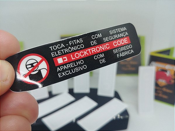 par Adesivos Toca-fitas Locktronic Code / Selos do Sistema Eletrônico de Segurança / Linha Gm