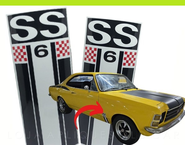 ADESIVOS SS6 OPALA SS 6CIL / PAR ADESIVOS PARA-LAMAS / PADRÃO OPALA SS6 TIGRADO