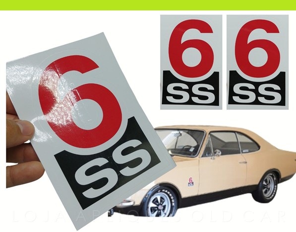 ADESIVOS SS6 / PAR ADESIVOS PARA-LAMAS / PADRÃO SS OPALA SS6 1976 E 1977