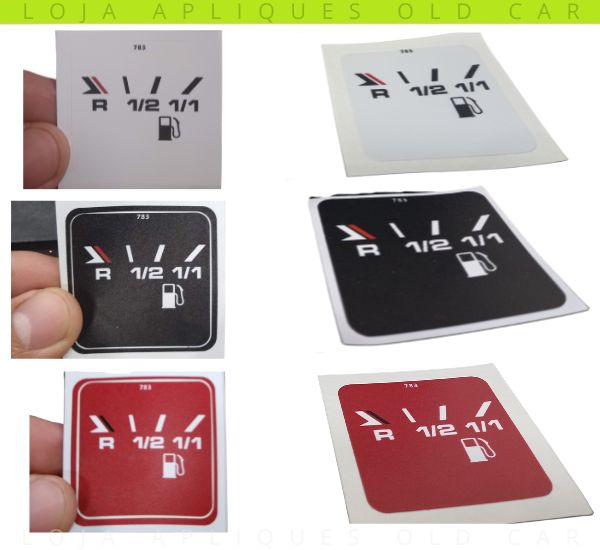 ADESIVO MARCADOR DE COMBUSTÍVEL FUSCA FAFÁ, ITAMAR / APLIQUE PARA RESTAURAÇÃO