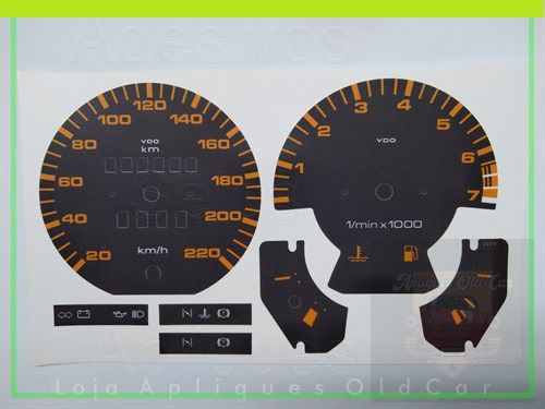 Kit Apliques Painel de Instrumentos Gol Copa e Gts - Padrão Vdo - (laranja)