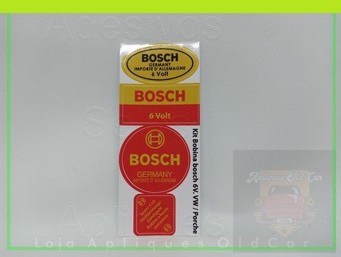 Kit Adesivos e Selos Bosch - Bobina 6volts - Germany - Linha Vw e Porsche