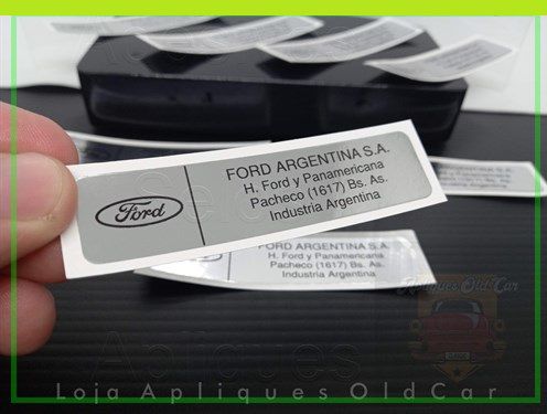 Adesivo Ford Argentina S.a - Etiqueta Espelhada Aplicação Mini-frente