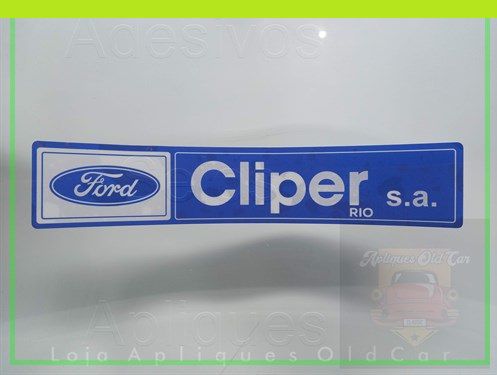 Adesivo Concessionária Ford - Cliper Rio S.a  (reverso - Colagem Interna no Vidro)