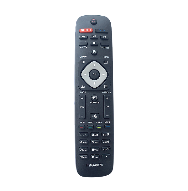 8076 CONTROLE SMART COMPATÍVEL C/ PHILIPS C/NETFLIX