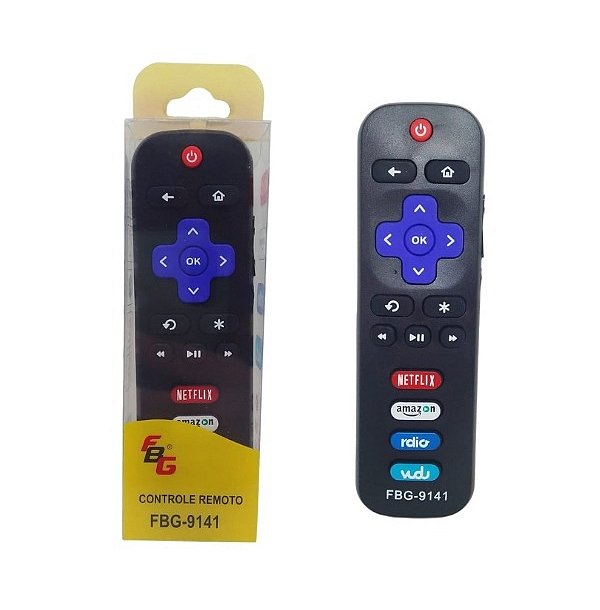 9141 CONTROLE SMART COMPATÍVEL C/ TCL ROKU (BOTÃO LATERAL FUNCIONA)