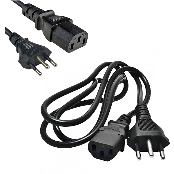 Cabo de Força Energia ATX 3 PINOS Tripolar ATX Padrão Novo 1,8 Metros Exbom 3004