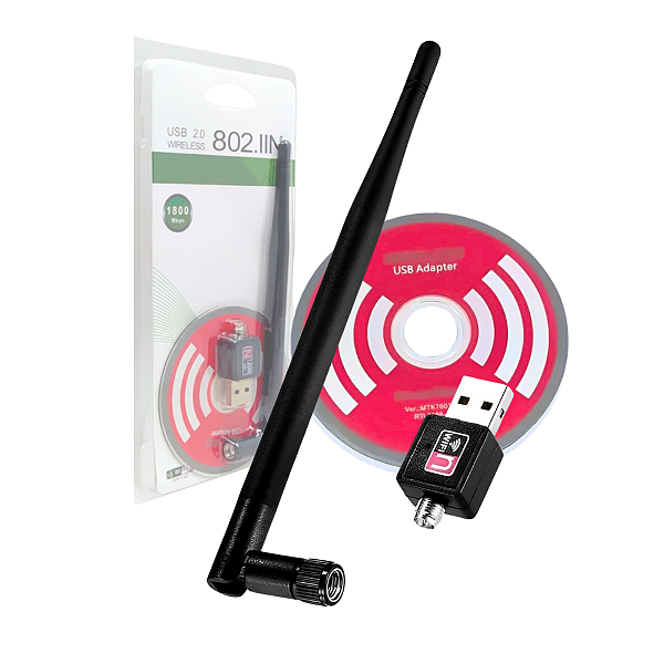 Antena Wifi Adaptador Usb Receptor Wireless para Rede Sem Fio Pc Notebook AL-C818 / IX-009