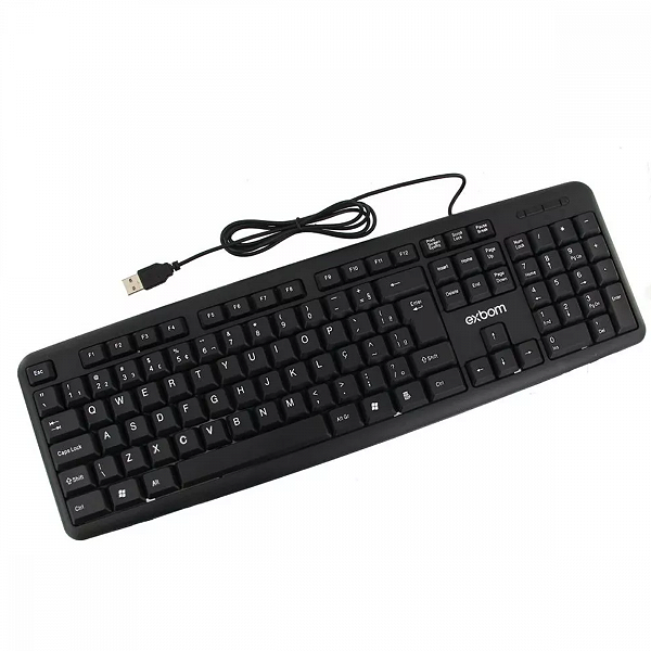 Teclado Com Fio USB Padrão Abnt2 Pc Notebook PT-BR Exbom BK-102