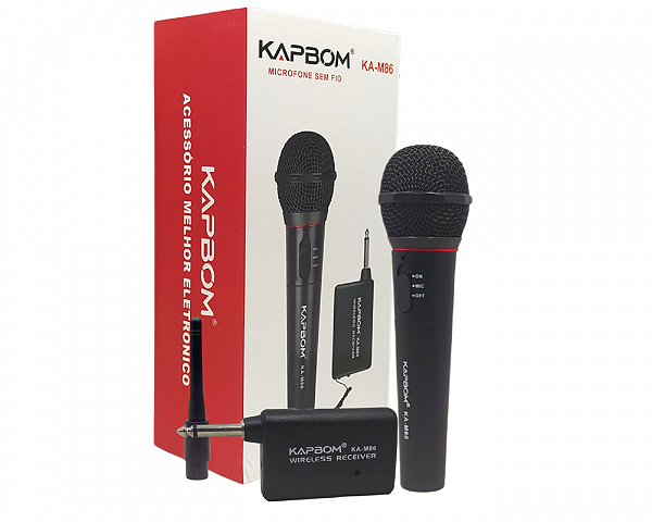 Microfone Sem Fio Wireless Profissional Kapbom KA-M86