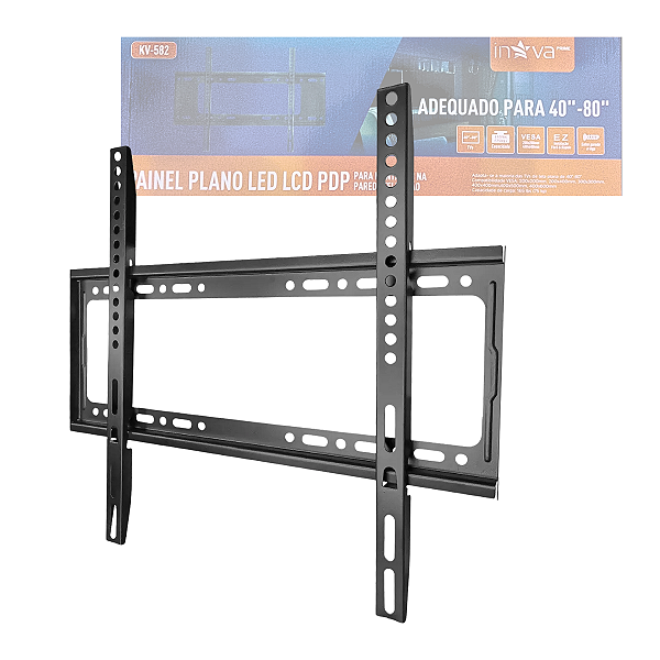 Suporte TV FIXO Universal Painel Plano TV LCD/LED 40"- 80" polegadas 75kg INOVA KV-582