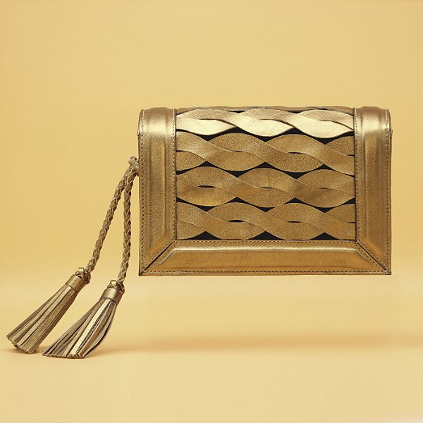 BOLSA ESTRUTURADA TRESSÊ EM COURO MILA