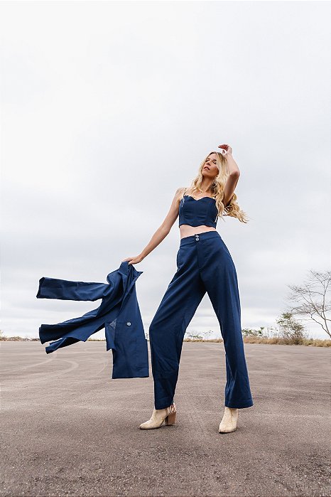 Calça Linho  Wide Leg  Vibração