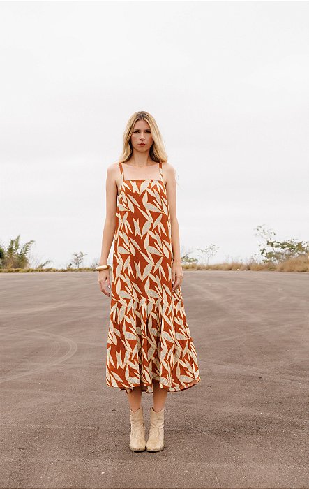 Vestido Midi Pregas Aroma