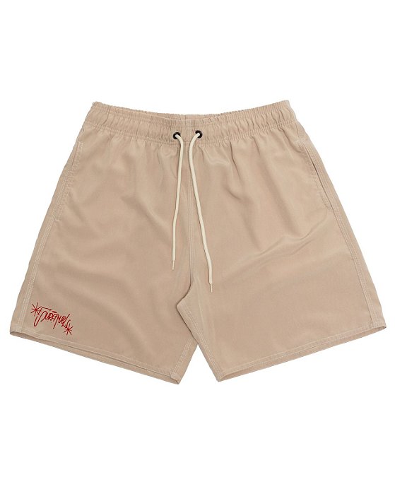 Shorts Surfavel Tactel Deconstructed Tag Red (Bege)