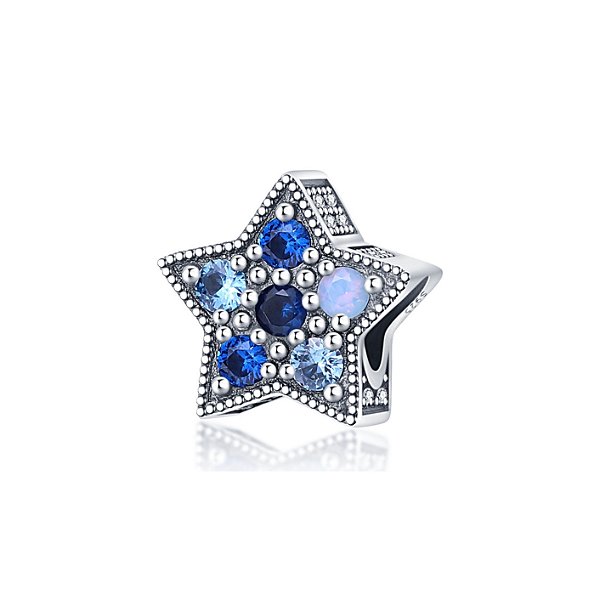 Berloque Separador Estrela Azul Em Prata Eternal Joias