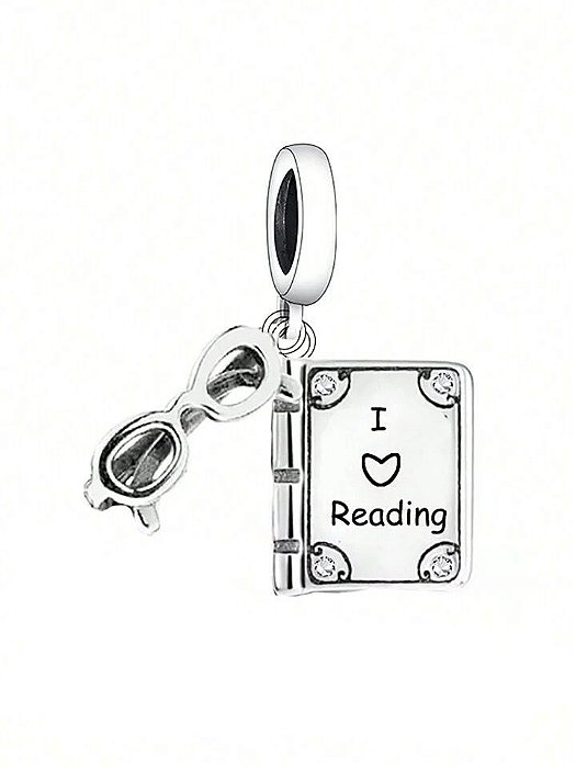 Berloque Livro Eu Amo Ler Em Prata 925 legitima