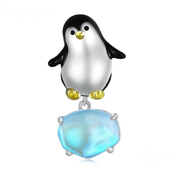 Berloque Pinguim No Gelo Em Prata 925 Legitima Eternal Joias