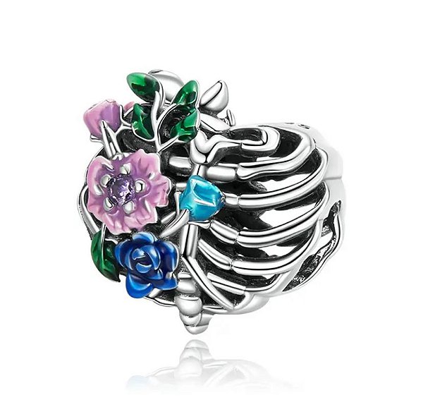Berloque Costelinha Floral Prata 925 Legitima Eternal