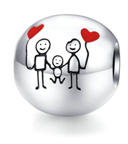 Berloque Separador Family Forever Prata Legítima 925 Eternal