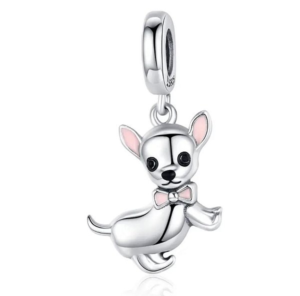 Berloque Cachorro Chihuahua Prata Legítima 925