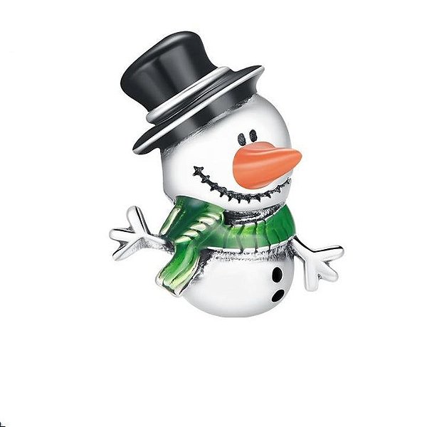 Berloque Boneco de Neve Em Prata Legítima 925 Eternal Joias