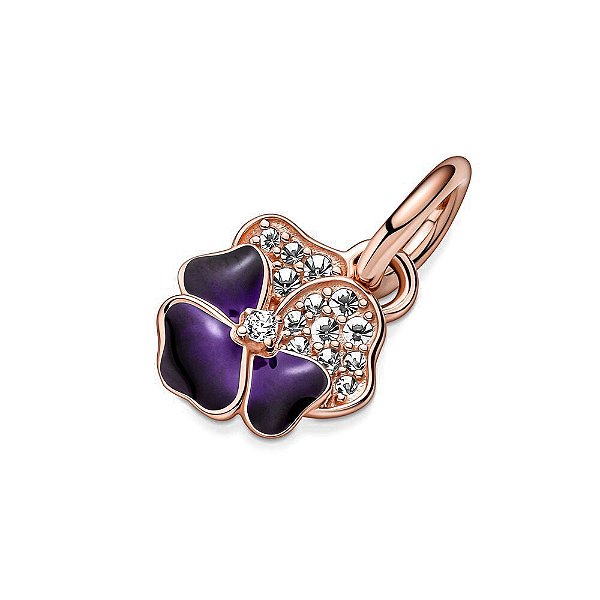 Berloque Pendente Flor Rosé Prata Eternal Joias